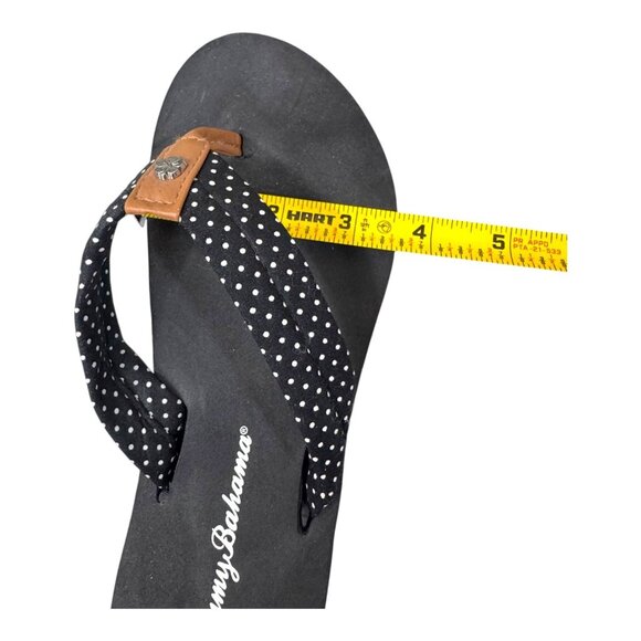 Tommy Bahama Foam Polka Dot Strap Flip Flops Black White Womens Size 9 Summer - Picture 6 of 12